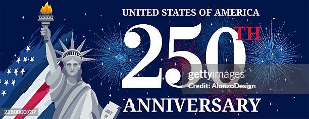 usa 250th anniversary commemorative celebration illustration - arch shape vector stock illustrations