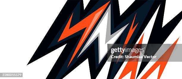 dynamic soccer racing banner with lightning arrows, retro halftone gradient, geometric shapes and modern vector decal design, futuristic sports motion background for flyer, brochure and web poster - match flame stock illustrations