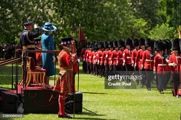 Grenadier Guards Are Presented New Colours At Buckingham Palace Grenadier Guards Are Presented New Colours At Buckingham Palace