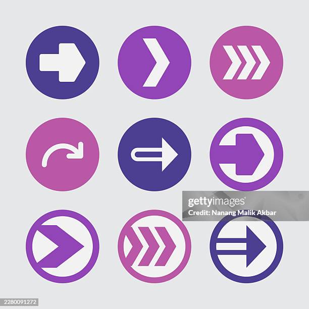 arrow or right direction icons for design template - right click stock illustrations