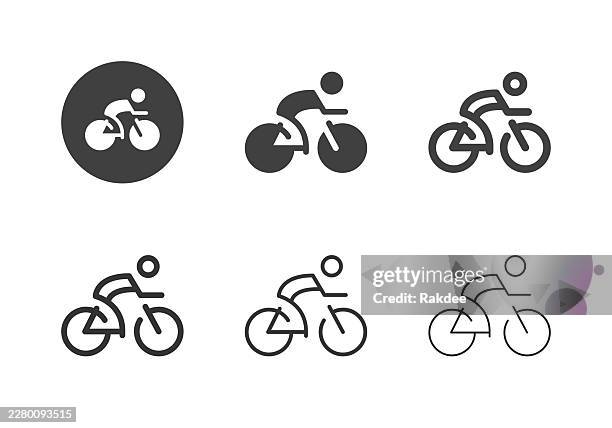ride a bicycle icons - multi series - ballroom dancing stock illustrations