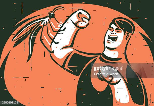 man screaming while mosquito sucking blood on his hand - bug infestation stock illustrations