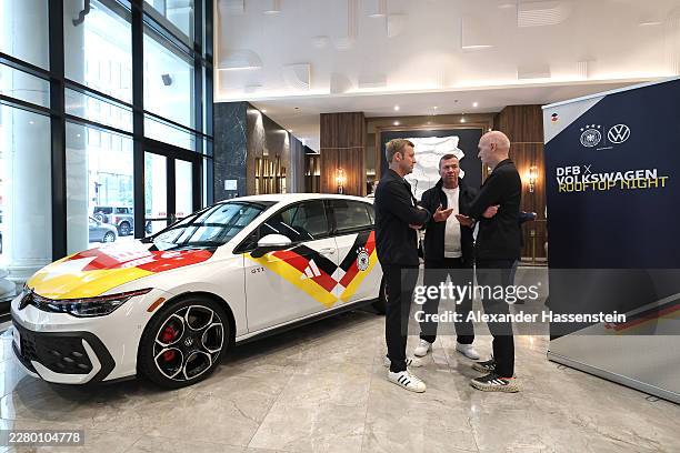President Bernd Neuendorf attends with Holger Blask, Managing Director of DFB and Lothar Matthäus the Volkswagen and DFB Rooftop Night at Hotel Riu...