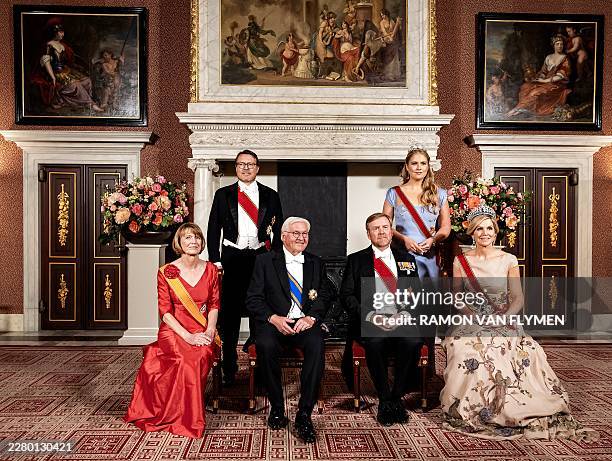 Elke Budenbender, Prince Constantijn of the Netherlands, German President Frank-Walter Steinmeier, King Willem-Alexander of the Netherlands, Princess...