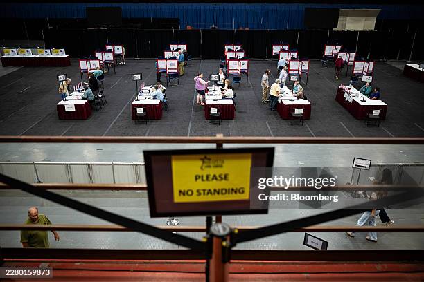 Polling location inside the Augusta Civic Center, during a primary election in Augusta, Maine, US, on Tuesday, June 9, 2026. Some congressional...