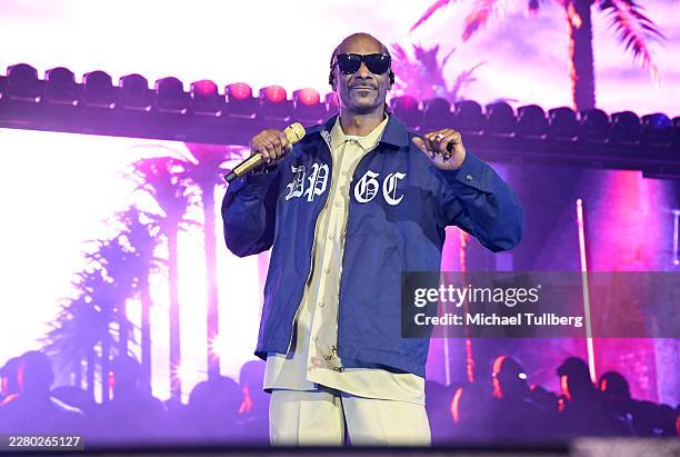 Snoop Dogg performs live at the grand opening of the Long Beach Amphitheater at Long Beach Amphitheater on June 06, 2026 in Long Beach, California.