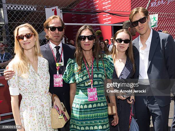 Beatrice Borromeo, Andrea Casiraghi, Tatiana Santo Domingo, Princess Alexandra of Hanover and Ben-Sylvester Strautmann are seen during the F1 Grand...