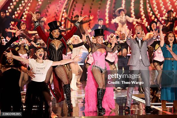 Dylan Mulvaney, Megan Thee Stallion, P!NK, Neil Patrick Harris and Shoshana Bean perform onstage during The 79th Annual Tony Awards at Radio City...