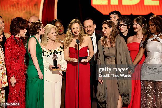 Rachel Sussman, Daryl Roth, and Bess Wohl accept the Best Play award for Liberation onstage alongside cast and crew during The 79th Annual Tony...
