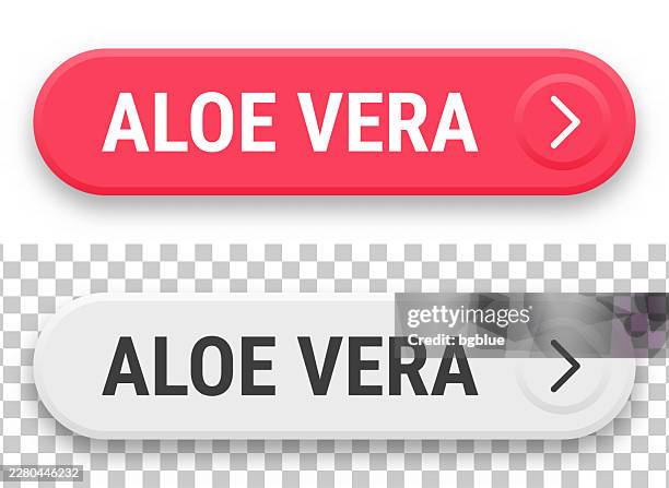 aloe vera - 3d click web buttons on blank background - aloe vera isolated stock illustrations