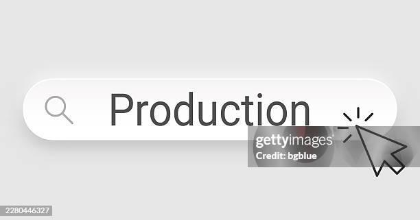 production - search bar with cursor on blank background - factory robot isolated stock illustrations