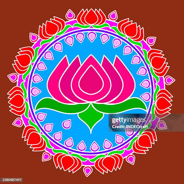 mandala design rangoli - bandana pattern stock illustrations
