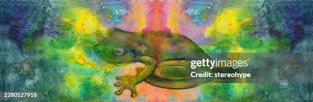 rainforest frog - coral spawning stock illustrations