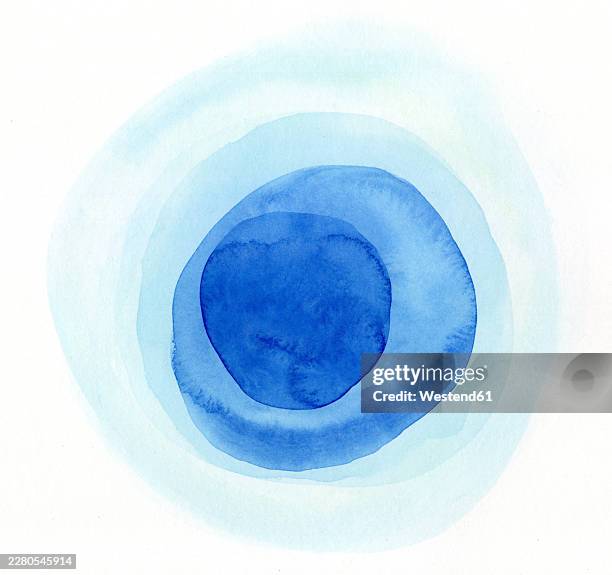 abstract blue watercolor layers with central spot and copy space - product tiers stock illustrations