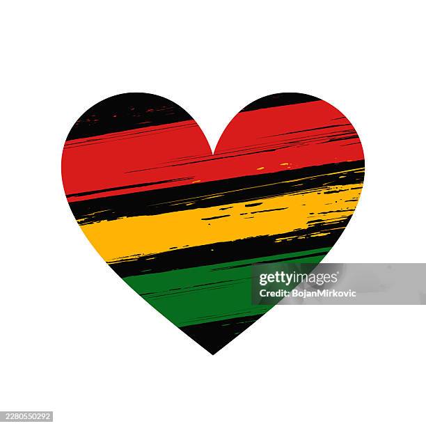heart icon in juneteenth colors. vector - juneteenth stock illustrations