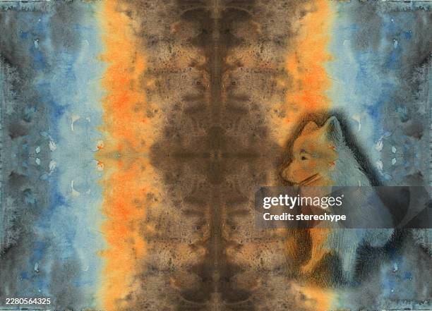 fluffy dog - dog scratching stock illustrations