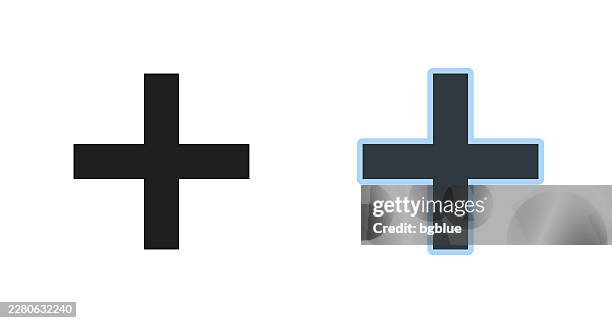 plus sign. icons for design - editable icon - algebra stock illustrations