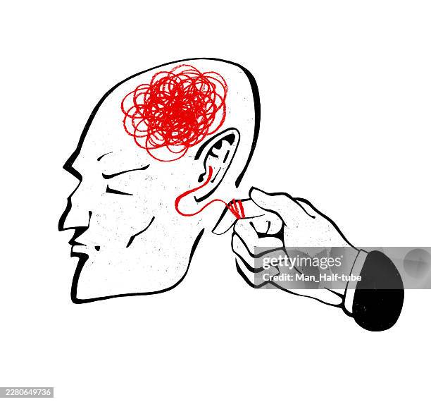 psychotherapy and mental health concept - untangling concept stock illustrations