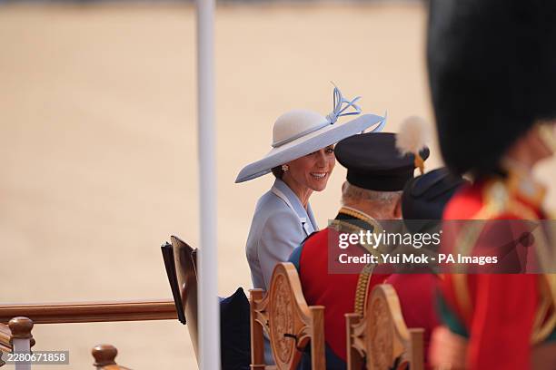 The Princess of Wales during the Trooping the Colour ceremony at Horse Guards Parade, central London, in celebration of King Charles III's official...