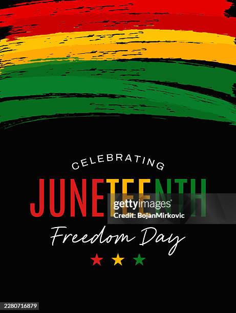 juneteenth, freedom day watercolor card. vector - juneteenth stock illustrations