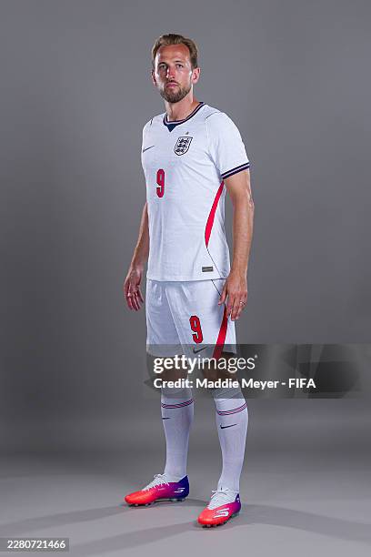 Harry Kane of England poses for a portrait during the official FIFA World Cup 2026 portrait session on June 08, 2026 in Palm Beach, Florida.