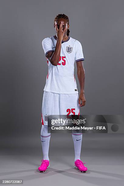 Djed Spence of England poses for a portrait during the official FIFA World Cup 2026 portrait session on June 08, 2026 in Palm Beach, Florida.