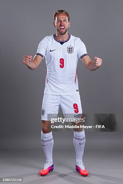 Harry Kane of England poses for a portrait during the official FIFA World Cup 2026 portrait session on June 08, 2026 in Palm Beach, Florida.
