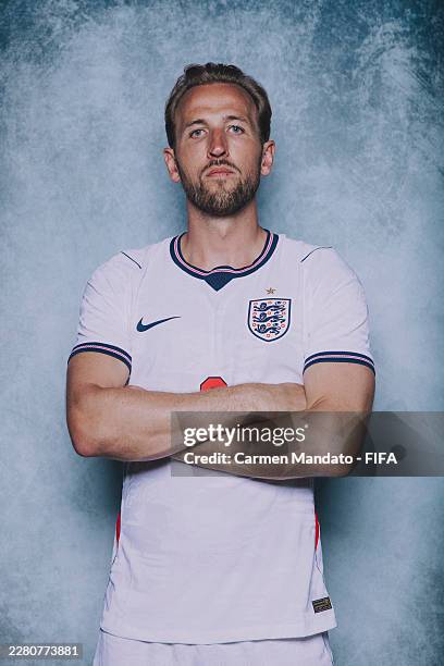 Harry Kane of England poses during the official FIFA World Cup 2026 portrait session on June 08, 2026 in Palm Beach, Florida.