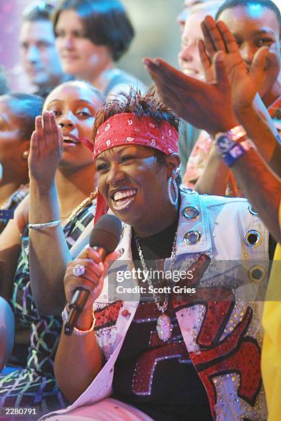 Missy Elliott sits with the audience during a special week of hip hop on TRL at the MTV studios in New York City. 5/3/01 Photo by Scott...