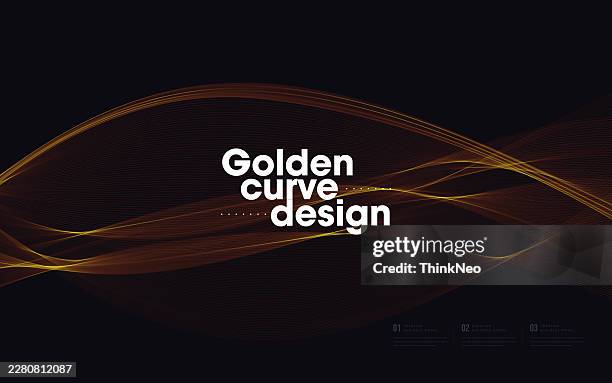abstract shiny color gold wave design element on dark background - multiple exposure motion stock illustrations