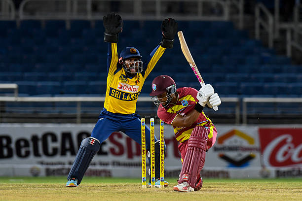 Kusal Mendis of Sri Lanka appeals for lbw against Shai Hope of West Indies during the second Twenty20 international cricket match between West Indies...