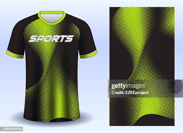 sport jersey t-shirt design template with abstract geometric pattern. abstract geometric graphic pattern for sublimation manufacturing jersey football racing. activewear t-shirt apparel mockup. athletic uniform clothing template - sports jersey background stock illustrations