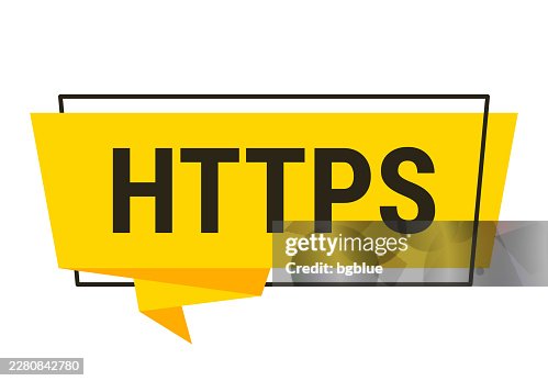 Https - Yellow speech bubble on white background Https - Yellow speech bubble on white background