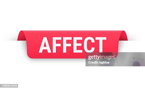 affect - red banner, bookmark, ribbon, label on white background - mood swing stock illustrations