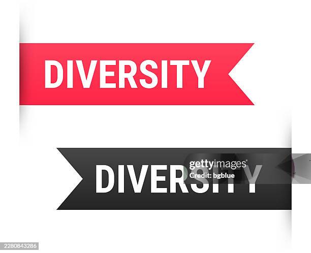 diversity - banner, bookmark, ribbon, label on white background - age difference stock illustrations