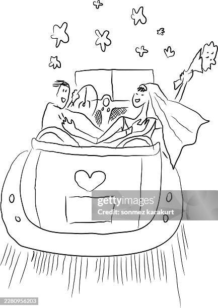 illustrations, cliparts, dessins animés et icônes de la mariée et le marié dans la voiture - wedding reception bride and groom
