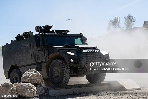 Presentation of an armoured personnel carrier by INKAS and KNDS Mobility during the press day at Eurosatory 2026 the global defence and security...