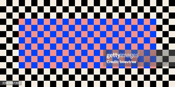 abstract colors chess board checked texture frame background - purple rectangles stock illustrations