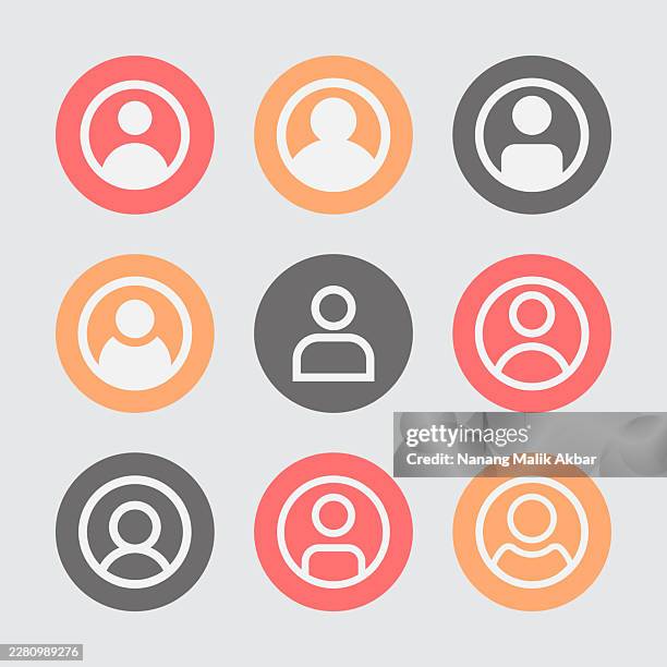 user icon set - computer login stock illustrations