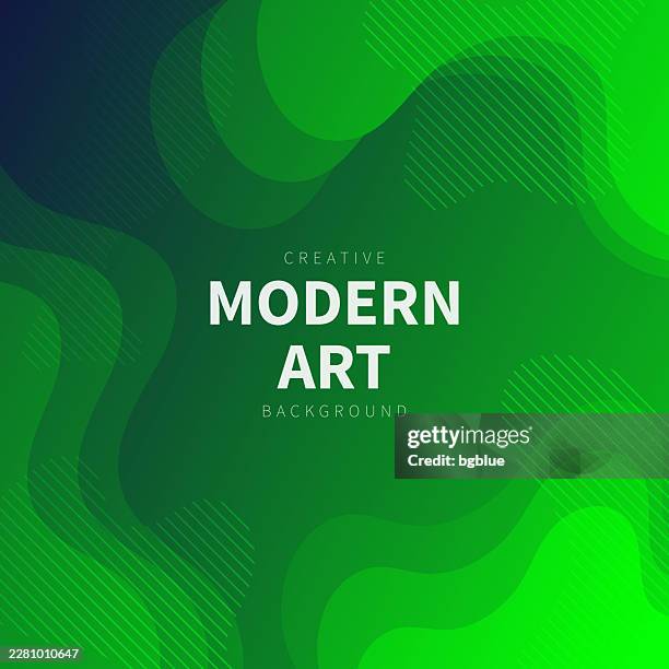 fluid abstract design with green gradient - trendy background - dark smoke cloud stock illustrations