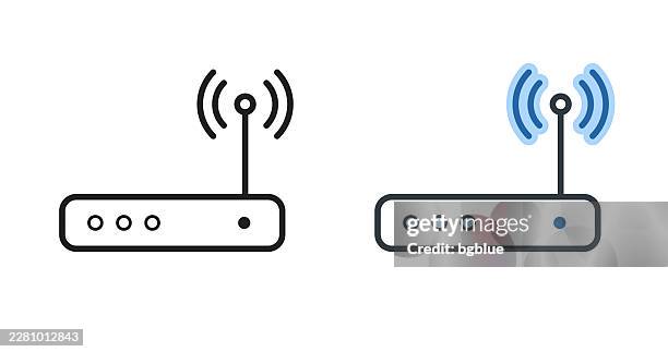 wifi router. icons for design - editable stroke icon - network switch icon stock illustrations