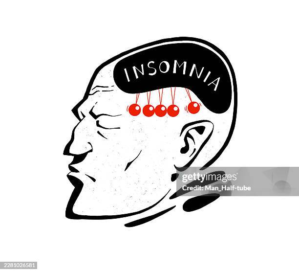 insomnia, sleep disorder - clock pendulum stock illustrations