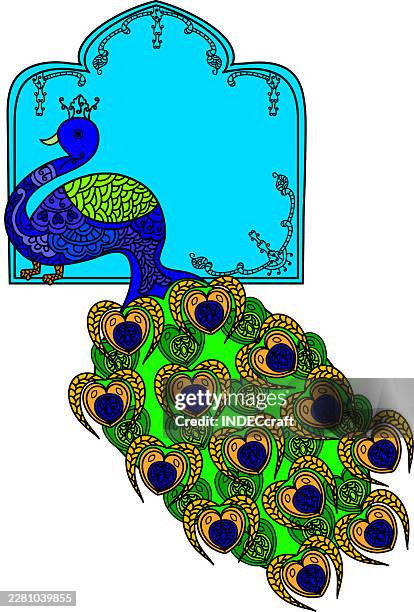 henna peacock - pheasant feathers stock illustrations