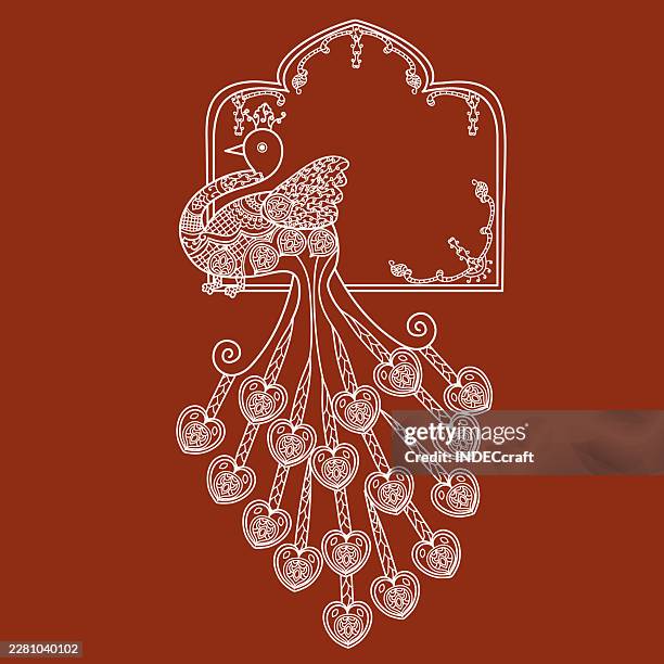 peacock rangoli - pheasant feathers stock illustrations