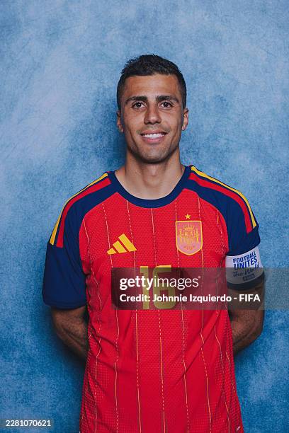 Rodri of Spain poses for a portrait during the official FIFA World Cup 2026 portrait session on June 09, 2026 in Chattanooga, Tennessee.