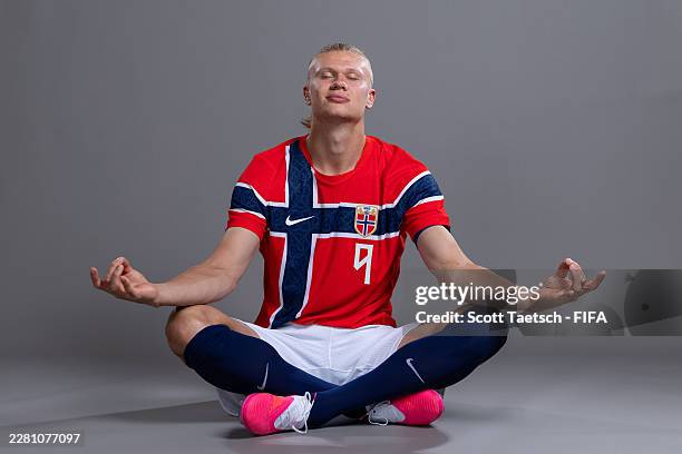 Erling Haaland of Norway poses for a portrait during the official FIFA World Cup 2026 portrait session on June 10, 2026 in Greensboro, North Carolina.