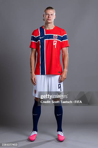 Erling Haaland of Norway poses for a portrait during the official FIFA World Cup 2026 portrait session on June 10, 2026 in Greensboro, North Carolina.