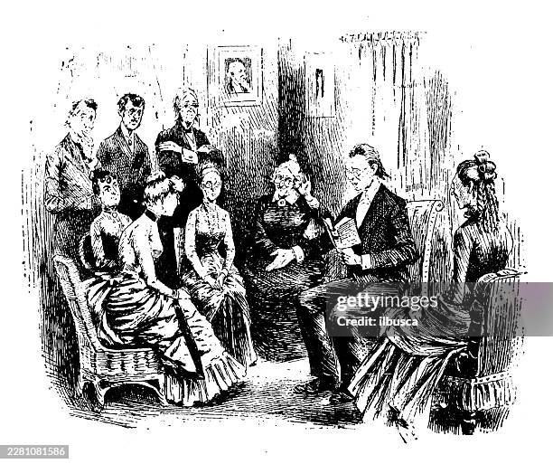 reading a book, group - man reading comic book stock illustrations
