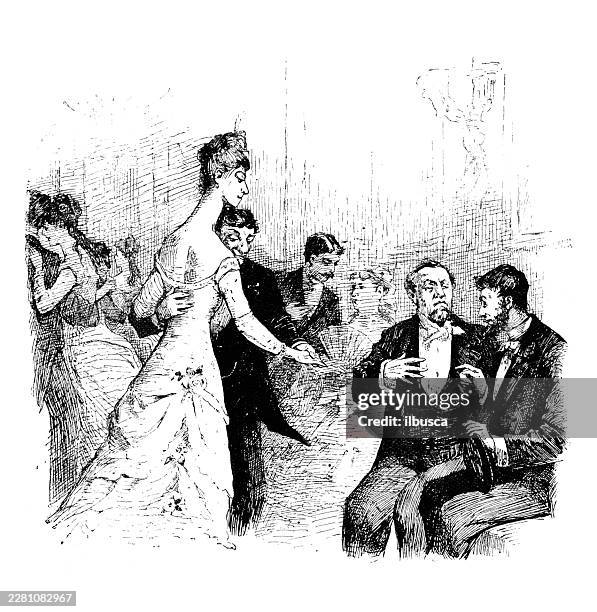 evening ball - funny dancing man stock illustrations