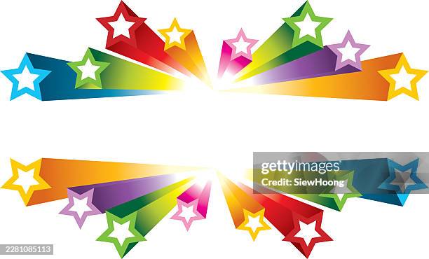 colorful exploding star - rainbow color explosion stock illustrations